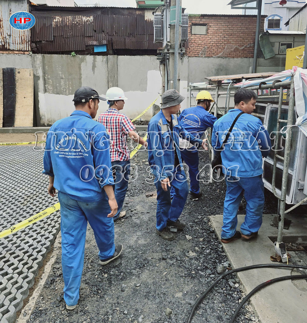 lắp đặt máy phát điện cho quán cà phê thực tế