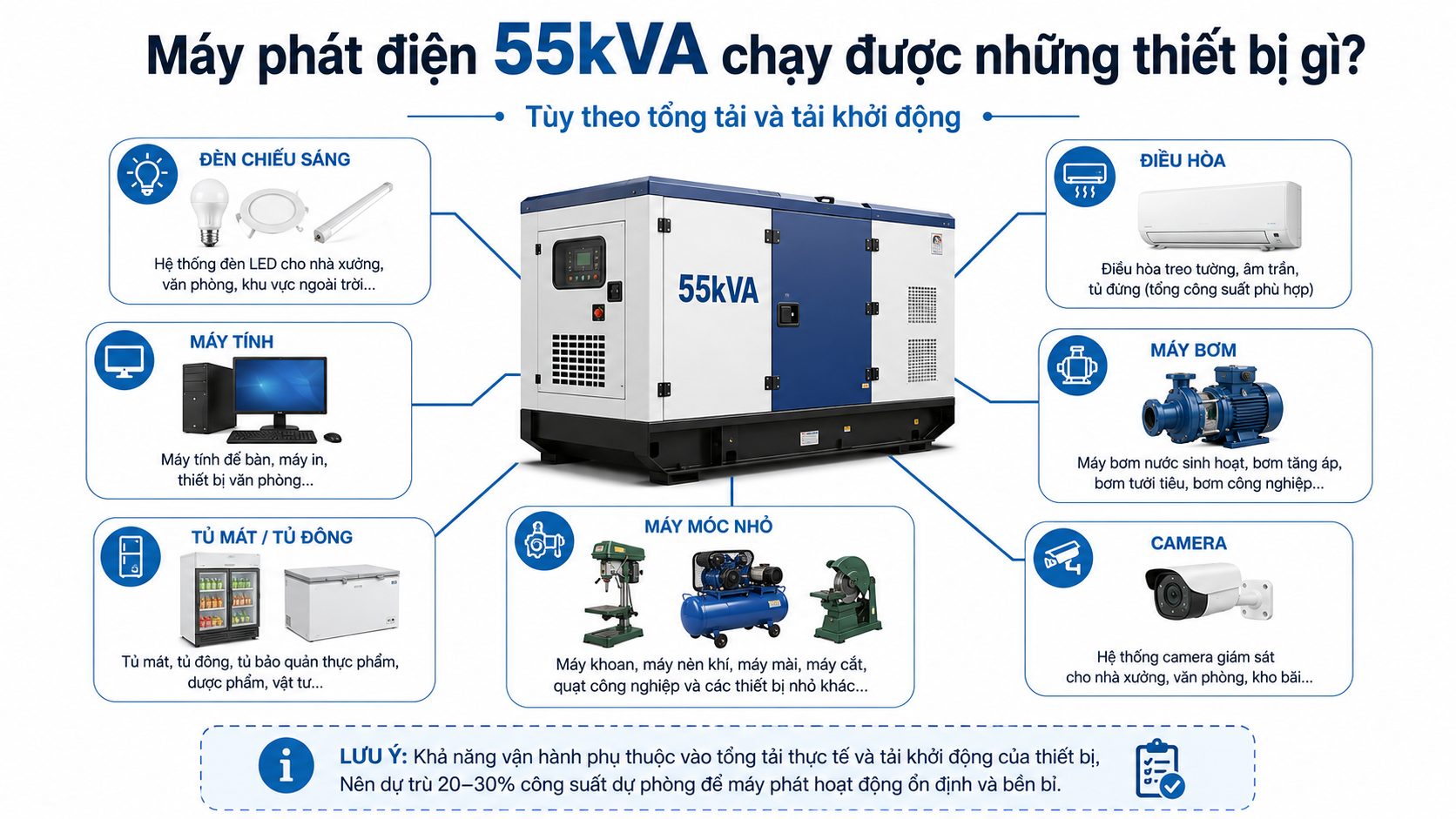 Sơ đồ thiết bị có thể sử dụng cùng máy phát điện 55kVA 3 pha