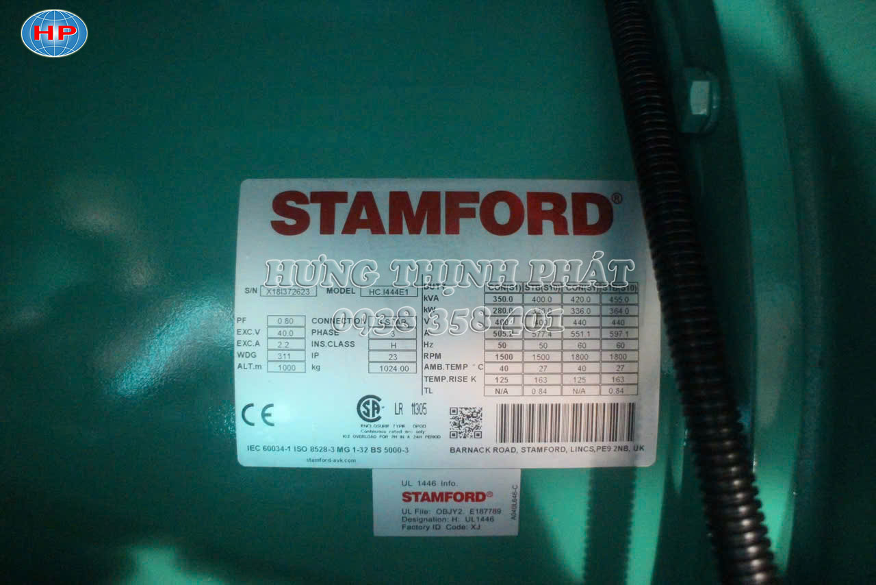 Đầu phát điện xoay chiều Stamford trên tổ máy phát điện Baudouin
